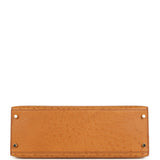 Pre-owned Hermes Kelly Sellier 35 Cognac Ostrich Gold Hardware