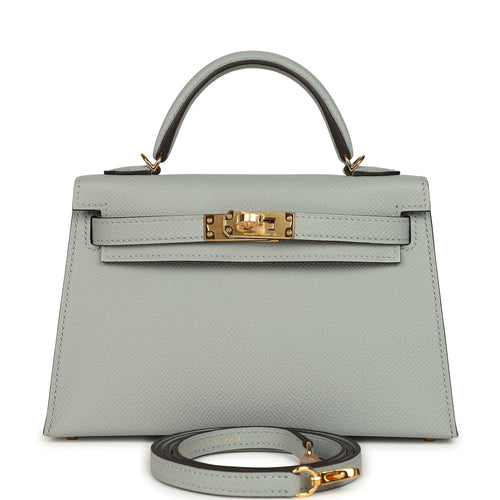 Hermes Kelly Sellier 20 Bleu Glacier Epsom Gold Hardware