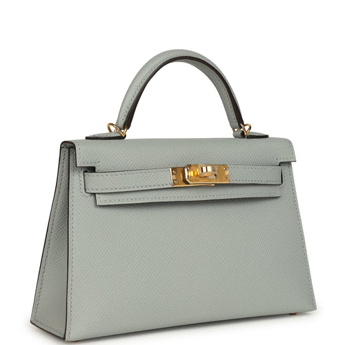 Hermes Kelly Sellier 20 Bleu Glacier Epsom Gold Hardware