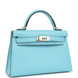 Hermes Kelly Sellier 20 Celeste Epsom Palladium Hardware
