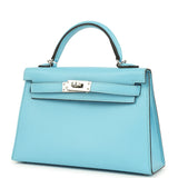 Hermes Kelly Sellier 20 Celeste Epsom Palladium Hardware