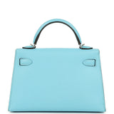 Hermes Kelly Sellier 20 Celeste Epsom Palladium Hardware