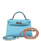 Hermes Kelly Sellier 20 Celeste Epsom Palladium Hardware