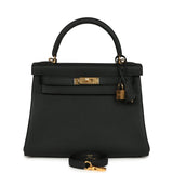 Hermes Kelly Retourne 28 Black Togo Gold Hardware