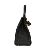 Hermes Kelly Retourne 28 Black Togo Gold Hardware