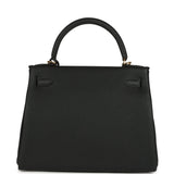 Hermes Kelly Retourne 28 Black Togo Gold Hardware