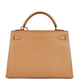 Vintage Hermes Sellier Kelly 32 Naturel Courchevel Gold Hardware