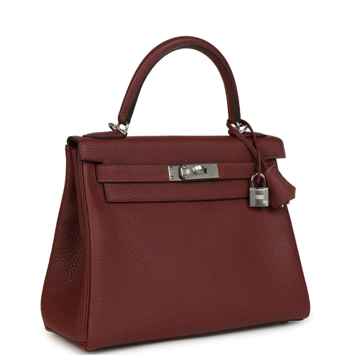 Hermes Kelly Retourne 28 Rouge H Togo Palladium Hardware