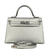 Hermes Kelly Sellier 20 Argent Chevre Chamkilight Palladium Hardware - Thumbnail View 1