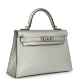 Hermes Kelly Sellier 20 Argent Chevre Chamkilight Palladium Hardware - Thumbnail View 2