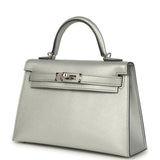 Hermes Kelly Sellier 20 Argent Chevre Chamkilight Palladium Hardware - Thumbnail View 5