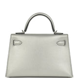 Hermes Kelly Sellier 20 Argent Chevre Chamkilight Palladium Hardware - Thumbnail View 4