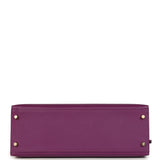 Pre-owned Hermes Kelly Sellier 32 Anemone Epsom Gold Hardware