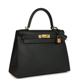 Hermes Kelly Sellier 28 Black Epsom Gold Hardware - Thumbnail View 2