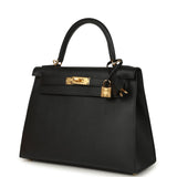 Hermes Kelly Sellier 28 Black Epsom Gold Hardware - Thumbnail View 5