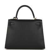 Hermes Kelly Sellier 28 Black Epsom Gold Hardware - Thumbnail View 4