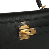 Hermes Kelly Sellier 28 Black Epsom Gold Hardware - Thumbnail View 7