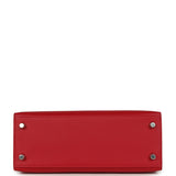 Hermes Kelly Sellier 25 Rouge Piment Verso Madame Palladium Hardware