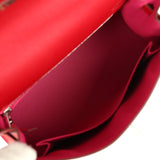 Hermes Kelly Sellier 25 Rouge Piment Verso Madame Palladium Hardware