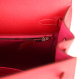 Hermes Kelly Sellier 25 Rouge Piment Verso Madame Palladium Hardware