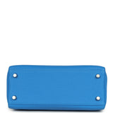 Pre-owned Hermes Kelly Retourne 25 Bleu France Togo Palladium Hardware