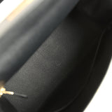 Pre-owned Hermes Kelly Sellier 28 Black Epsom Gold Hardware