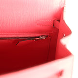 Pre-owned Hermes Kelly Sellier 25 Rose Lipstick Chevre Mysore Palladium Hardware