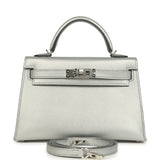 Hermes Kelly Sellier 20 Argent Chevre Chamkilight Palladium Hardware - Thumbnail View 1