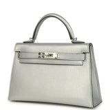 Hermes Kelly Sellier 20 Argent Chevre Chamkilight Palladium Hardware - Thumbnail View 3