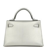 Hermes Kelly Sellier 20 Argent Chevre Chamkilight Palladium Hardware - Thumbnail View 5