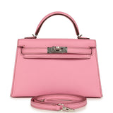 Hermes Kelly Sellier 20 Bubblegum Epsom Palladium Hardware