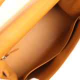 Pre-owned Hermes Kelly Sellier 28 Beige & Ecru Toile H Canvas and Sesame Swift Palladium Hardware