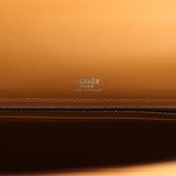 Pre-owned Hermes Kelly Sellier 28 Beige & Ecru Toile H Canvas and Sesame Swift Palladium Hardware