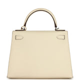 Pre-owned Hermes Kelly Sellier 28 Nata Epsom Palladium Hardware
