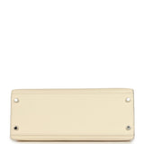 Pre-owned Hermes Kelly Sellier 28 Nata Epsom Palladium Hardware