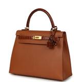 Hermes Kelly Sellier 25 Gold Madame and Miel Shiny Niloticus Crocodile Touch Gold Hardware - Thumbnail View 5