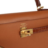 Hermes Kelly Sellier 25 Gold Madame and Miel Shiny Niloticus Crocodile Touch Gold Hardware - Thumbnail View 7