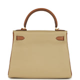 Hermes Special Order (HSS) Kelly Retourne 28 Gold and Trench Clemence Brushed Gold Hardware