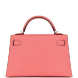 Hermes Kelly Sellier 20 Rose Lipstick Chevre Mysore Palladium Hardware