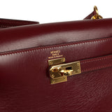 Vintage Hermes Kelly Sellier 20 Rouge H Box Gold Hardware