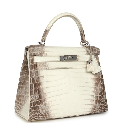 Hermes Kelly Retourne 28 Himalaya Matte Niloticus Crocodile Palladium Hardware