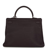 Pre-owned Hermes Kelly Retourne 35 Raisin Togo Palladium Hardware