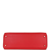 Vintage Hermes Kelly Retourne 35 Rouge Vif Gulliver Gold Hardware