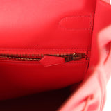 Vintage Hermes Kelly Retourne 35 Rouge Vif Gulliver Gold Hardware