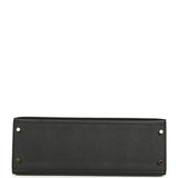 Pre-owned Hermes Kelly Sellier 32 Black Epsom Gold Hardware