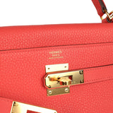 Hermes Kelly Retourne 32 Rose Jaipur Clemence Gold Hardware