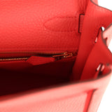 Hermes Kelly Retourne 32 Rose Jaipur Clemence Gold Hardware