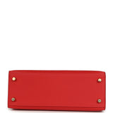 Hermes Kelly Sellier 25 Rouge Radieux Epsom Gold Hardware - Thumbnail View 6