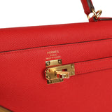 Hermes Kelly Sellier 25 Rouge Radieux Epsom Gold Hardware - Thumbnail View 7