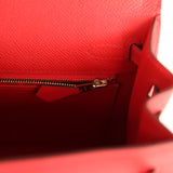 Hermes Kelly Sellier 25 Rouge Radieux Epsom Gold Hardware - Thumbnail View 9